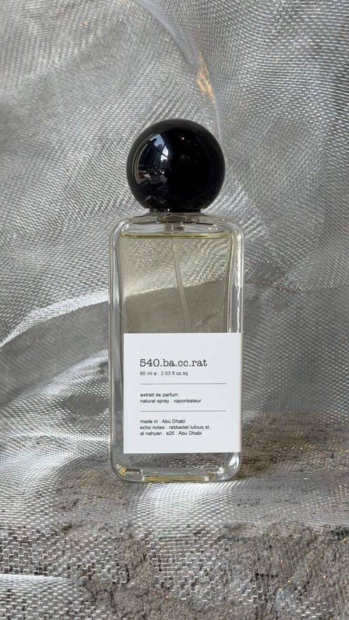 Baccarat Rouge 540 eau de parfum bottle  Echo Notes oriental floral fragrance