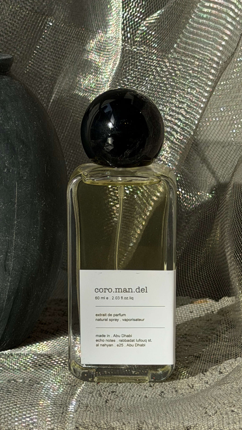Coromandel perfume by Echo Notes Laboratory Perfumes, close-up detail