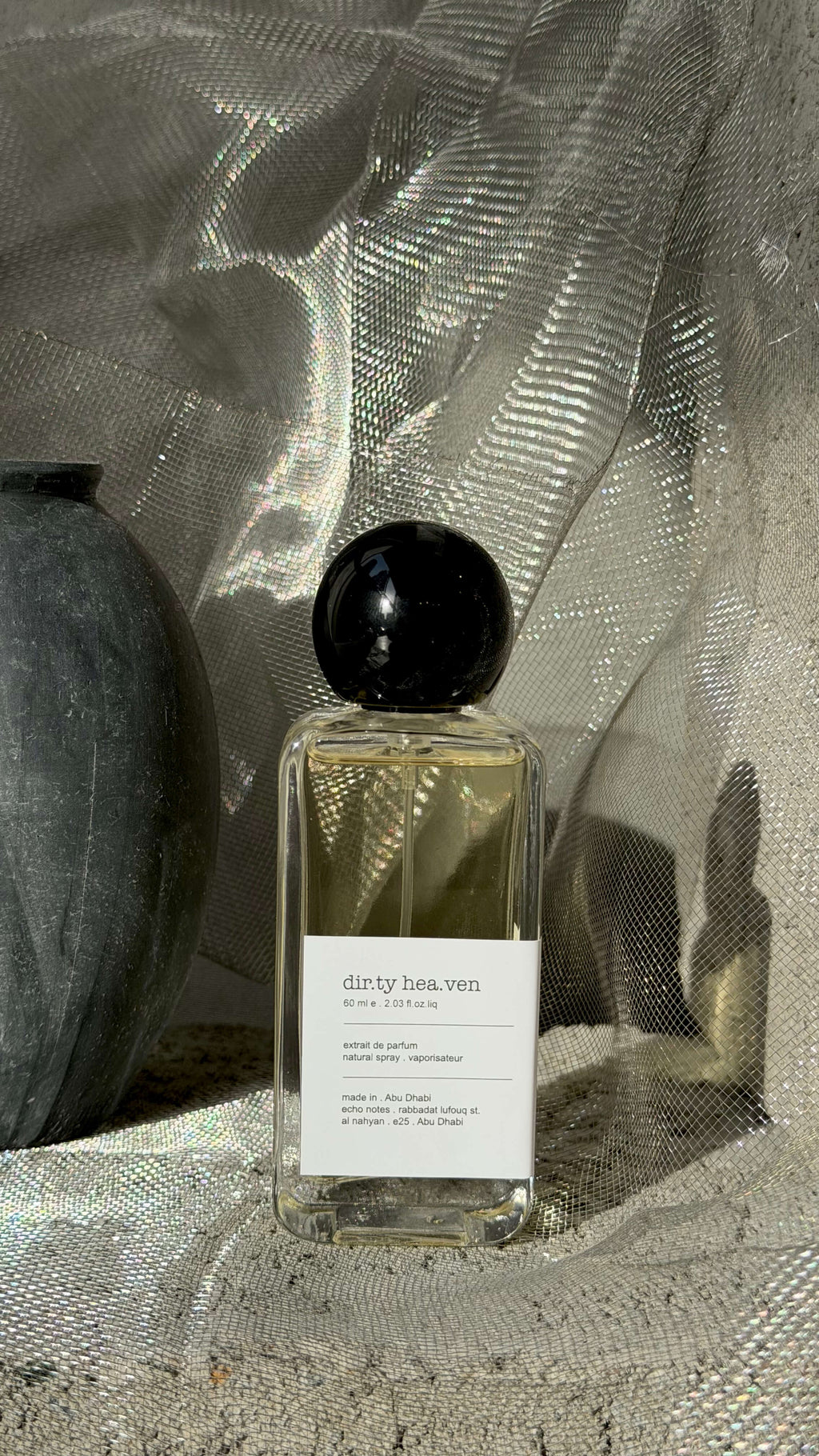 Dirty Heaven eau de parfum bottle Echo Notes oriental floral fragrance
