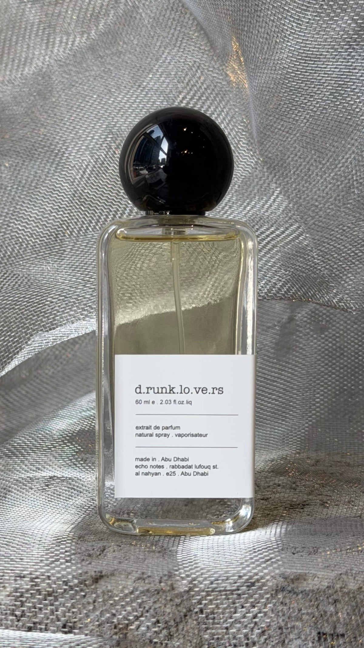 Drunk Lovers eau de parfum bottle Echo Notes woody spicy fragrance
