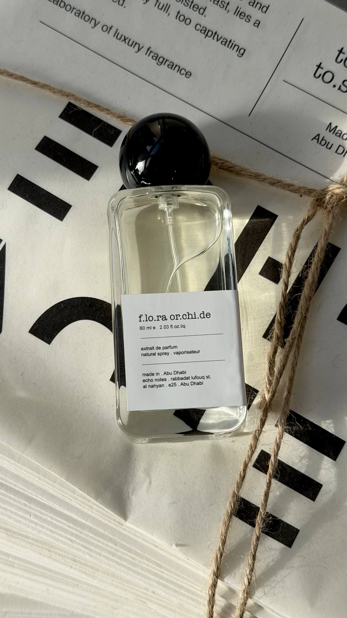 Flora Gorgeous Orchid perfume by Echo Notes Laboratory Perfumes, close-up detail