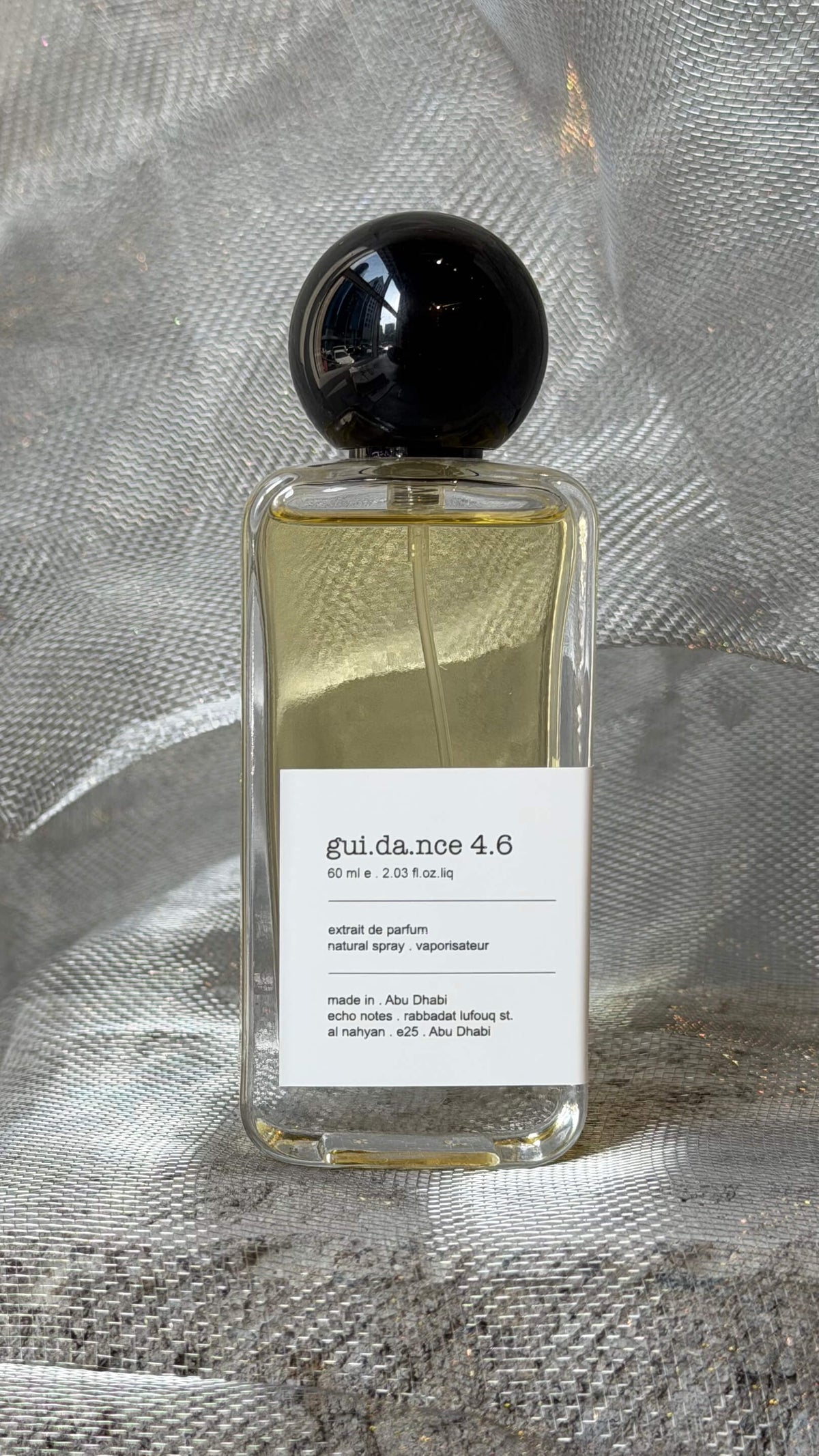 Guidance 46 eau de parfum bottle Echo Notes oriental floral fragrance