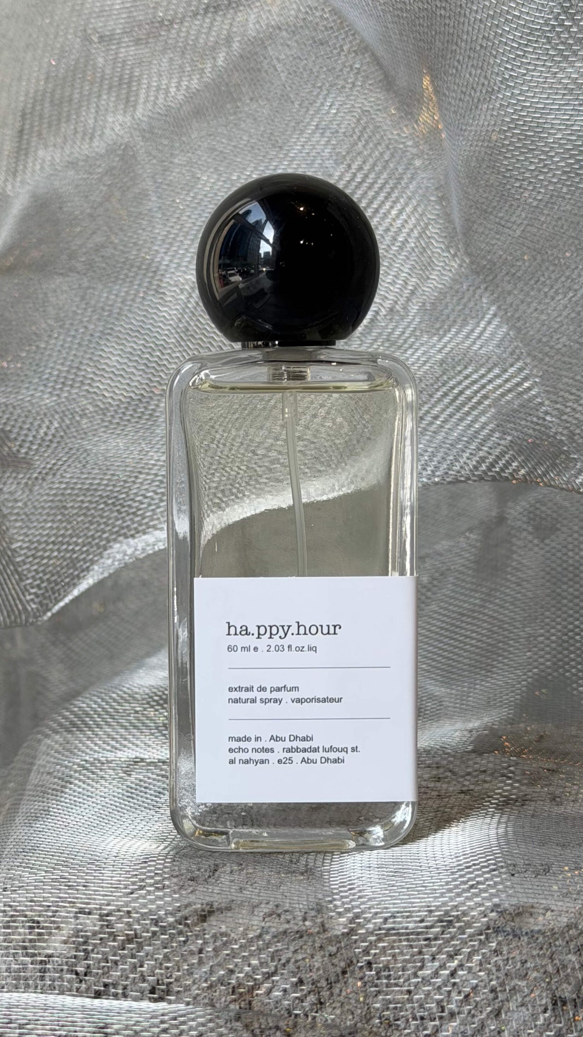 Happy Hour eau de parfum bottle Echo Notes floral fruity fragrance