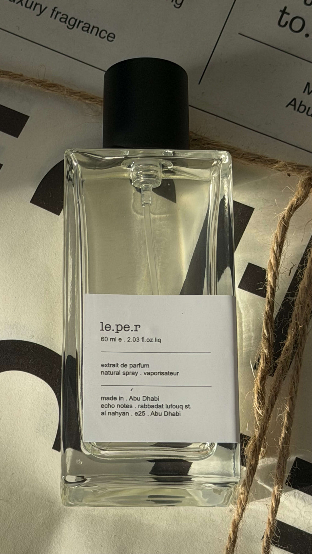 Leper perfume by Echo Notes Laboratory Perfumes, close-up detail