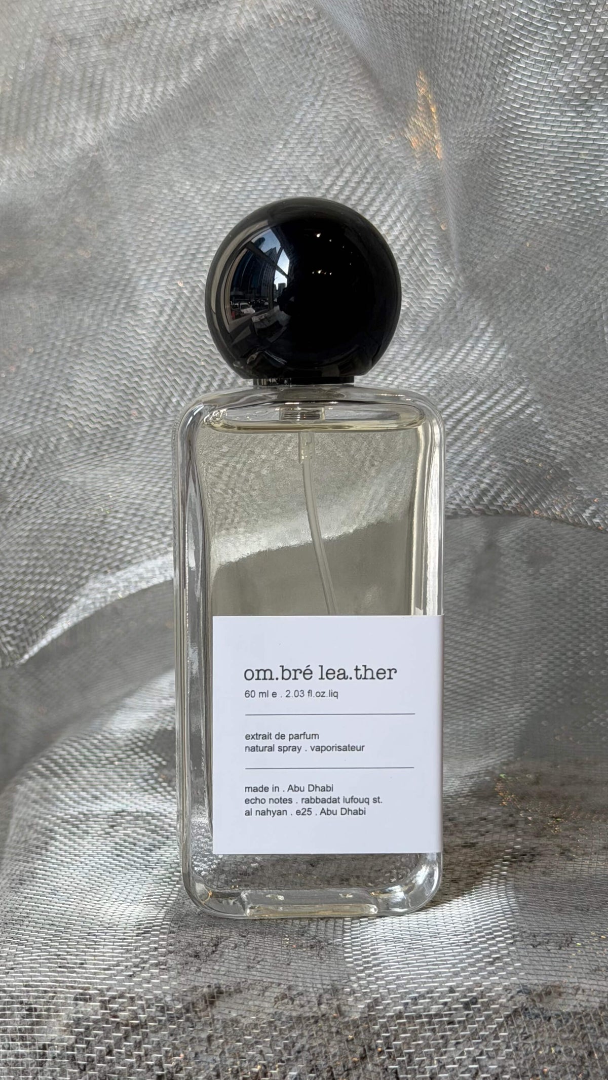 Ombré Leather eau de parfum bottle Echo Notes leather fragrance