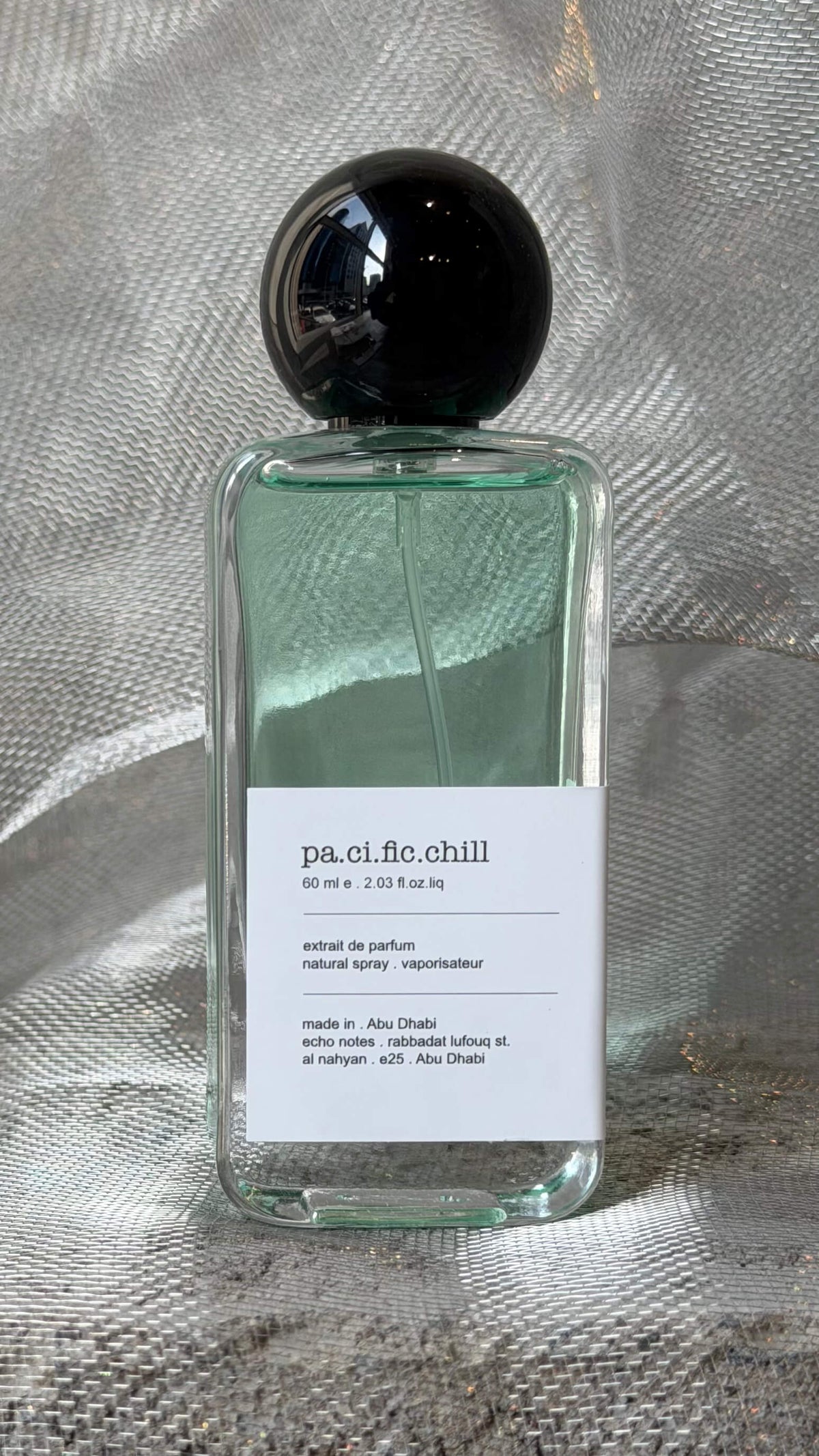 Pacific Chill eau de parfum bottle Echo Notes aromatic fruity fragrance