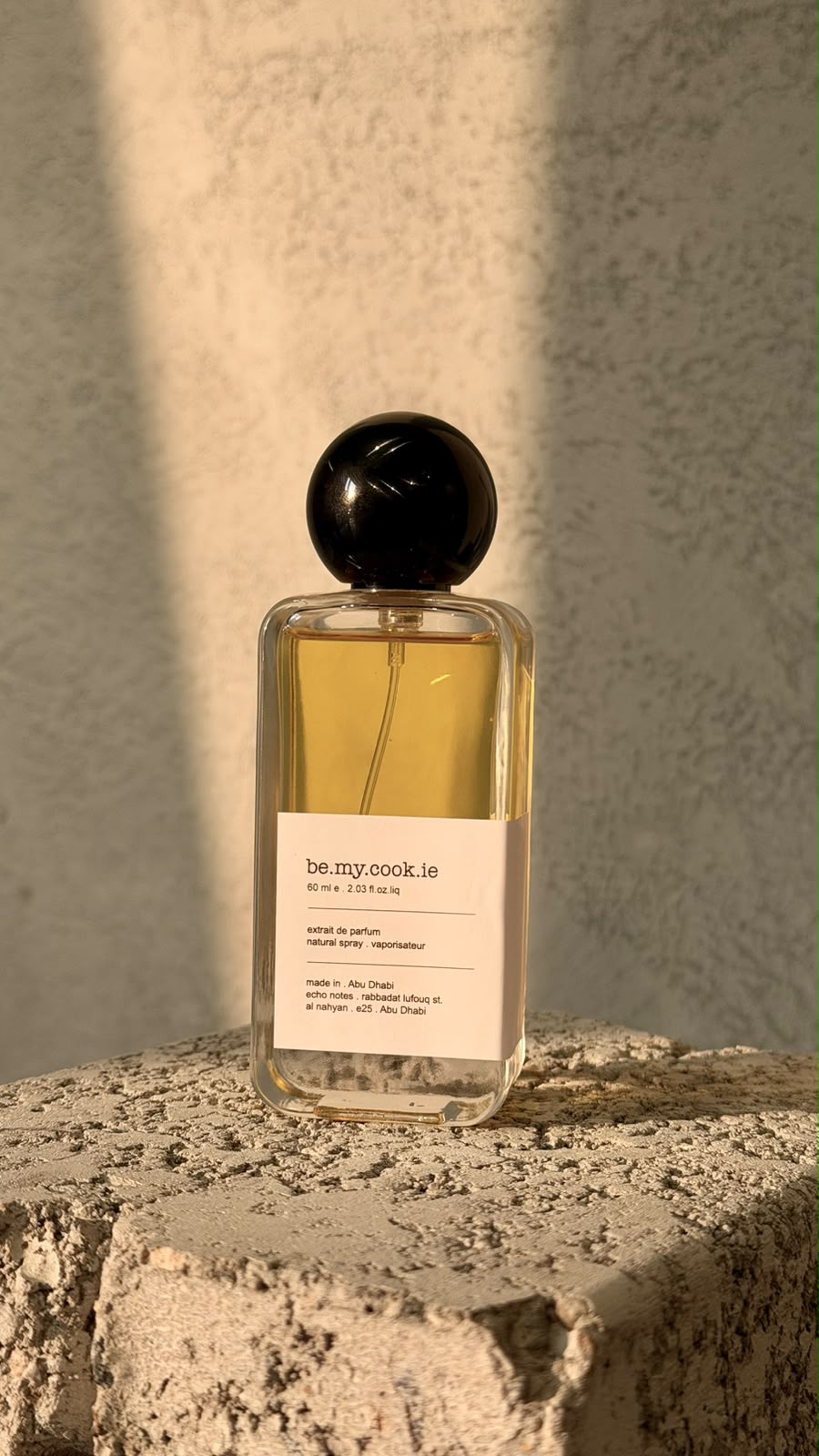 Echo Notes Be My Cookie perfume bottle highlighting notes of sweet raspberry, freshly baked cookie, and vanilla absolute.